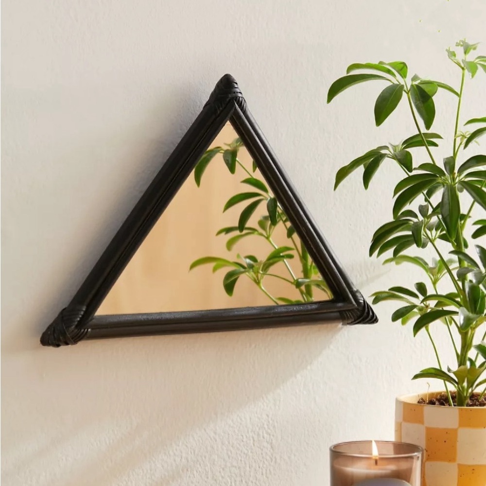 NWT Bohemia Rattan Triangle Accent Mirror